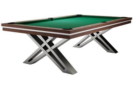 Pool Table / Dining Table, Pierce, 8 ft., Walnut, Simonis 760 red - Imagem 2