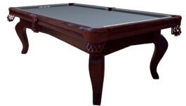 Billiard Table, Pool, Salem, 8 ft., walnut, Simonis 860 shark grey