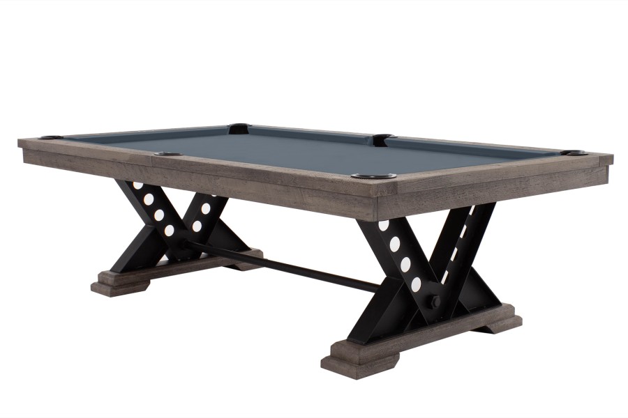 Pool Table / Dining Table, Rasson Vienna, 8 ft., Silver Mist, Simonis 860 shark grey