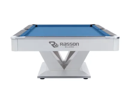 Billiard Table, Pool, Rasson Victory II Plus, White, 8 ft., Simonis 760 electric blue - Image 3