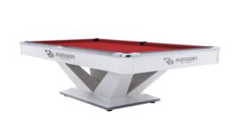 Billiard Table, Pool, Rasson Victory II Plus, White, 9 ft., Simonis 860 red