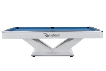Billiard Table, Pool, Rasson Victory II Plus, White, 8 ft., Simonis 760 electric blue - Image 4