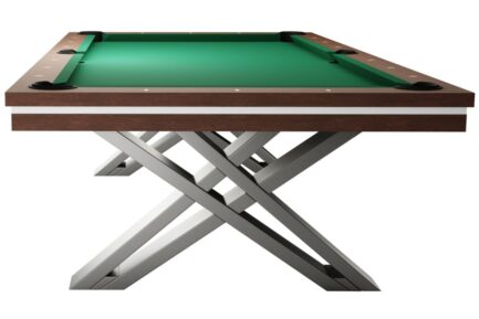 Pool Table / Dining Table, Pierce, 8 ft., Walnut, Simonis 760 red - Imagem 3