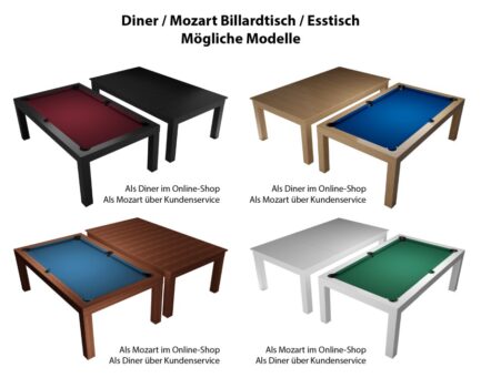 Pool Table / Dining Table,  Mozart, 7 ft., mahogany, Club Cloth yellow green - Imagem 7