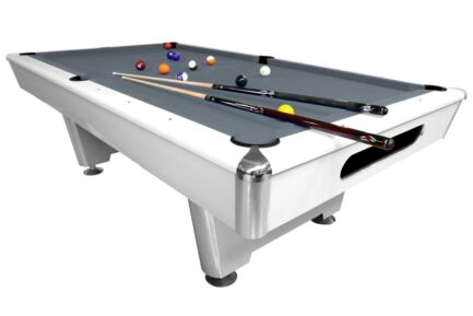 Billiard Table, Pool, Triumph Plus, Matt White, 8 ft., Simonis 760 powder blue - Image 10