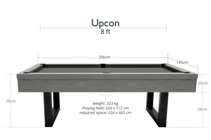 Billiard Table, Pool, Upcon, 8 ft., Grey Oak, 8 ft., Simonis 860 grey - Image 4