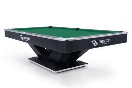 Billiard Table, Pool, Rasson Victory II Plus, Black, 9 ft., Simonis 760 yellow green