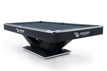 Billiard Table, Pool, Rasson Victory II Plus, Black, 9 ft., Simonis 860 shark grey