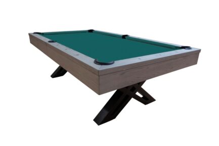 Billiard Table, Pool, Xcon, 8 ft., Grey Oak, display piece, 8 ft., Simonis 860 blue green