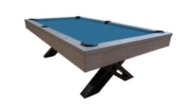 Billiard Table, Pool, Xcon, 8 ft., Grey Oak, display piece, 8 ft., Club Cloth electric blue