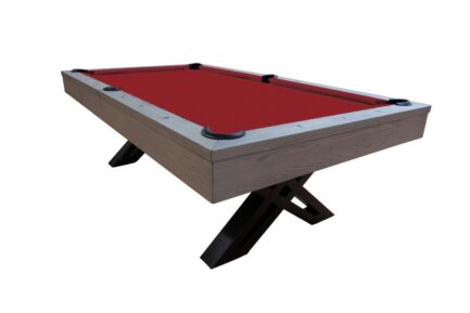 Billiard Table, Pool, Xcon, 8 ft., Grey Oak, display piece, 8 ft., Simonis 860 red