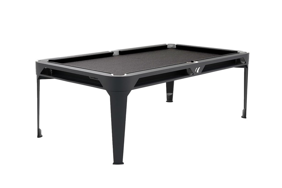 Billiard Table, Pool,Cornilleau Hyphen Outdoor, 7 ft., black, Cloth: Dark Grey, Pockets: White