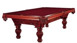 Billiard Table Dynamic Empire, mahogony, 8 ft., Pool, second hand, Club Cloth burgundy