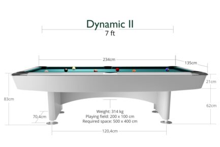 Billiard Table, Pool, Dynamic II, 7 ft., shining white, Simonis 760 burgundy - Imagem 5