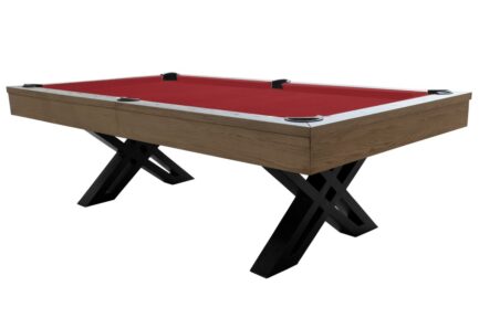 Billiard Table, Pool, X-con, 8 ft., Grey Oak, Simonis 860 red