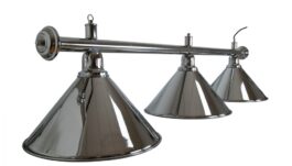 Billiard Lamp Elegance, silver, 3 Bells, Ø 35 cm, 150 cm