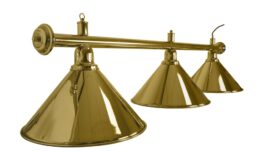 Billiard Lamp Elegance, brass, 3 Bells, Ø 35 cm, 112 cm