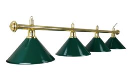 Billiard Lamp Evergreen, green, 4 Bells, Ø 35 cm, 180 cm