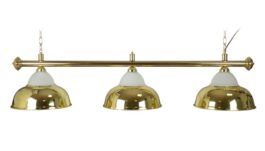 Billiard Lamp Crown, brass, 3 Bells, Ø 38 cm, 150 cm