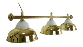 Billiard Lamp Crown, brass, 3 Bells, Ø 38 cm, 150 cm