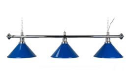 Billiard Lamp Blue Light, 3 Bells, blue, Ø 35 cm, 150 cm