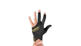 Billiard Glove, Predator Second Skin, 3-Finger, black-yellow, closed thumb, to wear on left hand, S&M