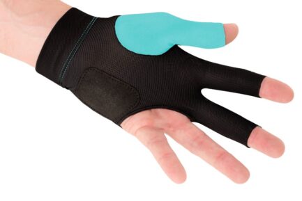 Billiard Glove, Predator Second Skin, 3-Finger, Albin Ouschan Teal, to wear on left hand, L&XL - Image 4