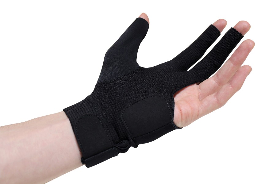 Billiard Glove, Half Finger, Dynamic Premium, 3-Finger, Black, to wear on left hand, S&M - Image 2