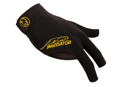 Billiard Glove, Predator Second Skin, 3-Finger, black-yellow, to wear on right hand, L&XL