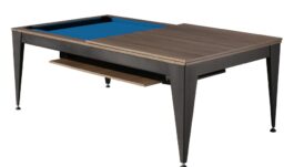 Pool Table / Dining Table, Vancouver III, 7 ft., black/brown, blue cloth