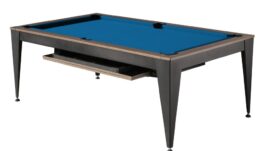 Pool Table / Dining Table, Vancouver III, 7 ft., black/brown, blue cloth