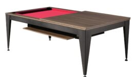 Pool Table / Dining Table, Vancouver III, 7 ft., black/brown, burgundy cloth