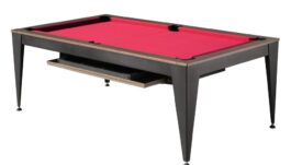 Pool Table / Dining Table, Vancouver III, 7 ft., black/brown, burgundy cloth