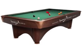 Billiard Table (Pool) Dynamic III, 9 ft., Brown, Second Hand, Simonis 760 yellow green