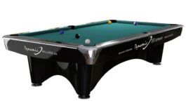 Billiard Table Dynamic III, 9 ft, black, Pool, second hand, Simonis 860 blue green