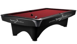 Billiard Table (Pool) Dynamic III, 9 ft., Matt Black, Second Hand, 8 ft., Simonis 860 red