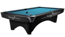 Billiard Table (Pool) Dynamic III, 9 ft., Matt Black, Second Hand, 8 ft., Simonis 860 tournament blue