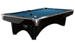 Billiard Table Dynamic III, shining black, Pool, 8 ft, Simonis 760 electric blue