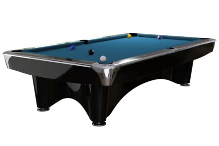 Billiard Table Dynamic III, shining black, Pool, 8 ft, Simonis 760 electric blue