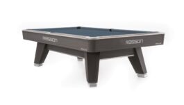 Billiard Table, Pool, Rasson ACURRA (MR-SUNG SERIES), 9 ft., Grey (Sarum Strand), MATCHROOM pocket size, Simonis 860 shark grey