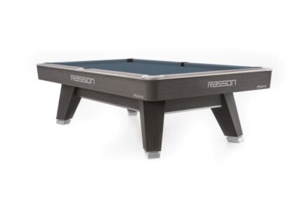 Billiard Table, Pool, Rasson ACURRA (MR-SUNG SERIES), 9 ft., Grey (Sarum Strand), MATCHROOM pocket size, Simonis 860 shark grey