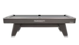Billiard Table, Pool, Rasson ACURRA (MR-SUNG SERIES), 9 ft., Grey (Sarum Strand), MATCHROOM pocket size, Simonis 860 shark grey