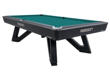 Billiard Table, Pool, Rasson Wolf, 9 ft. (Fuß), schwarz, MATCHROOM pocket size, Simonis 860 blue green
