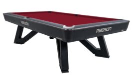 Billiard Table, Pool, Rasson Wolf, 9 ft. (Fuß), schwarz, MATCHROOM pocket size, Simonis 860 burgundy