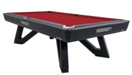 Billiard Table, Pool, Rasson Wolf, 9 ft. (Fuß), schwarz, EPBF pocket size, Simonis 760 red