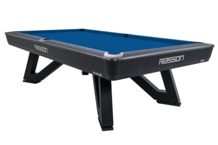 Billiard Table, Pool, Rasson Wolf, 9 ft. (Fuß), schwarz, MATCHROOM pocket size, Simonis 860 royal blue