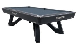 Billiard Table, Pool, Rasson Wolf, 9 ft. (Fuß), schwarz, EPBF pocket size, Simonis 860 shark grey