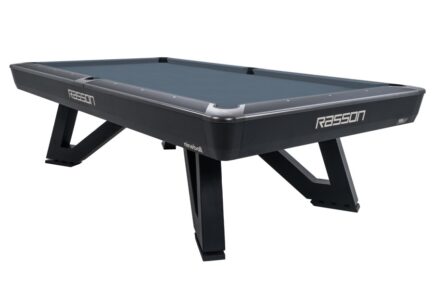 Billiard Table, Pool, Rasson Wolf, 9 ft. (Fuß), schwarz, EPBF pocket size, Simonis 860 shark grey