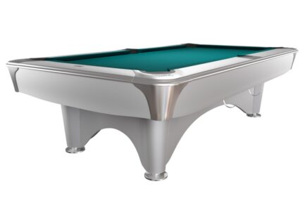 Billiard Table, Pool, Dynamic IV, 9 ft., shining white, Simonis 760 blue green