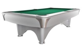 Billiard Table, Pool, Dynamic IV, 9 ft., shining white, Simonis 760 yellow green